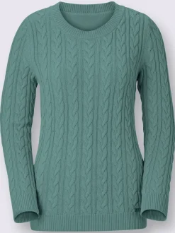 Pull en coton torsadé avec finitions côtelées
