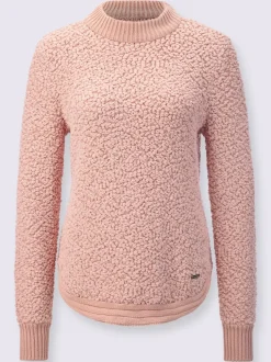 Pull en maille bouclette à col rond et manches longues