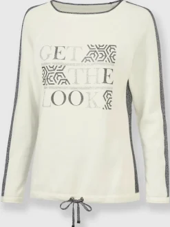 Pull en maille à col rond et manches longues motif graphique
