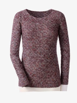 Pull en maille à col rond et manches longues motif tricoté