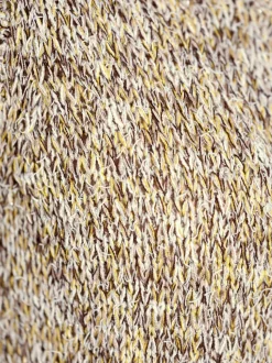 Pull en tricot ajouré à col rond et manches trois quart