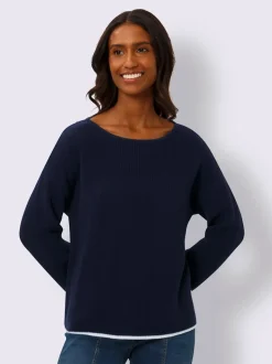 Pull en tricot encolure en u discrète