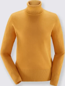 Pull en tricot fin à col roulé côtelé et manches longues