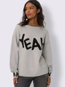 Pull en tricot inscription tendance