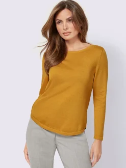Pull femme en maille uni manches longues