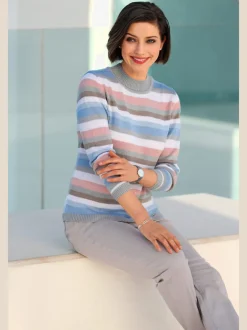 Pull femme rayé ultra-doux col montant