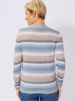 Pull femme rayé ultra-doux col montant