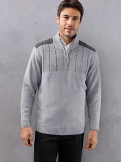 Pull homme col montant fermeture à glissière