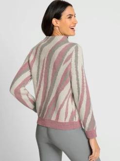 Pull jacquard col corolle