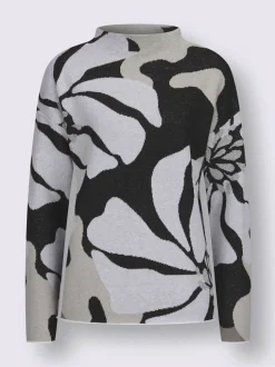 Pull jacquard 48% laine vierge