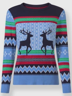 Pull jacquard pur coton
