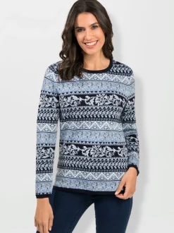 Pull jacquard pure coton pima