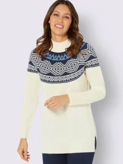 Pull long joli motif norvégien