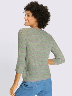 Pull à manches 3/4 aspect grosses mailles