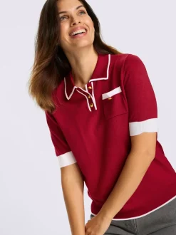 Pull à manches courtes col polo sportif