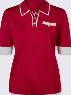 Pull à manches courtes col polo sportif