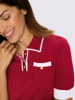 Pull à manches courtes col polo sportif