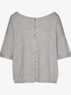 Pull à manches courtes patte de boutonnage au dos