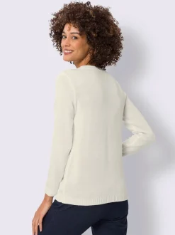 Pull à manches longues motif tricoté devant