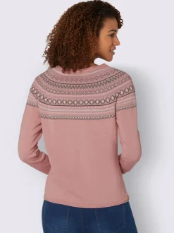 Pull motif norvégien jacquard col rond et finitions côtelées