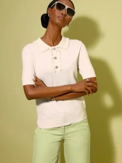 Pull polo avec viscose