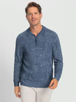 Pull polo tricot jacquard de qualité