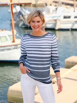 Pull à rayures 50% coton