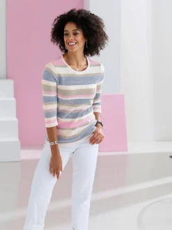 Pull à rayures 50% coton
