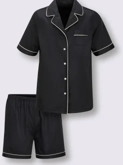 Pyjama court satin coton