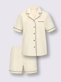 Pyjama court satin coton