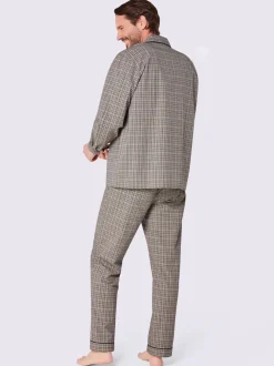 Pyjama flanelle tissée, grattée à l'intérieur et à l'extérieur