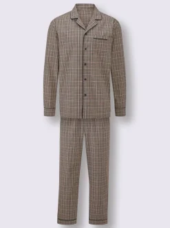 Pyjama flanelle tissée, grattée à l'intérieur et à l'extérieur