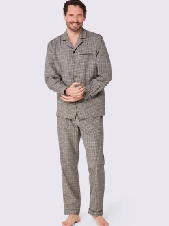 Pyjama flanelle tissée, grattée à l'intérieur et à l'extérieur