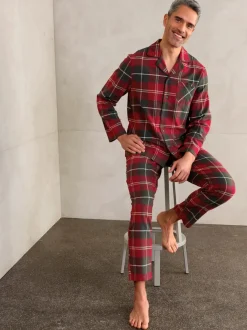 Pyjama flanelle tissée, grattée à l'intérieur et à l'extérieur