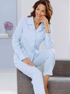 Pyjama qualité finette tissée, grattée à l'intérieur et à l'extérieur
