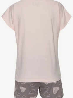 2 pyjamas courts avec imprimé cœurs