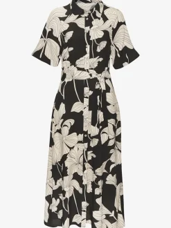 Robe-chemisier robe midi à petit col chemisier