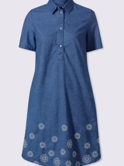 Robe en jean superbe broderie florale