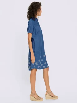 Robe en jean superbe broderie florale