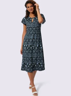 Robe en jersey et imprimé floral avec manches courtes