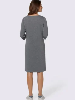 Robe en jersey jacquard à manches trois quarts et col rond