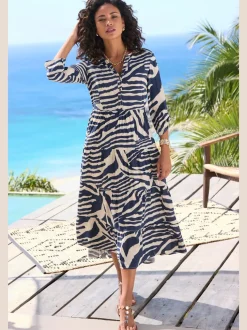 Robe longue avec encolure ronde