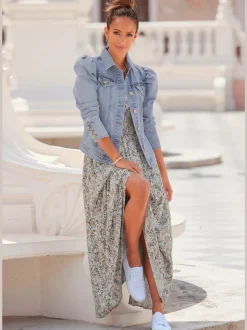Robe longue encolure en v dégagée