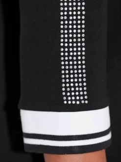 Robe polo col et manches trois quart poches zippées bords rayés