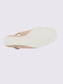 Sandales compensées cuir velours de chèvre