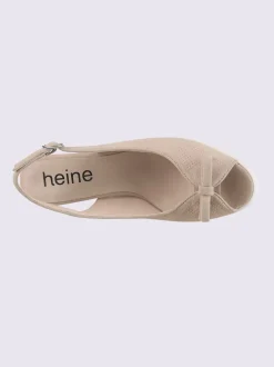 Sandales compensées cuir velours de chèvre