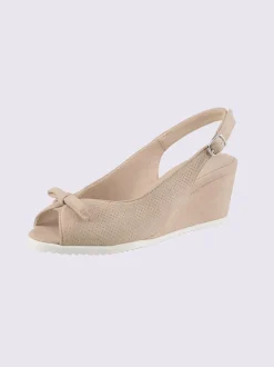 Sandales compensées cuir velours de chèvre