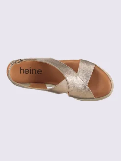 Sandales cuir de vache légèrement brillant