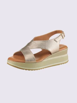 Sandales cuir de vache légèrement brillant