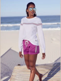 Short de plage short à rayures